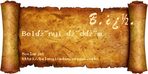 Belányi Ádám névjegykártya